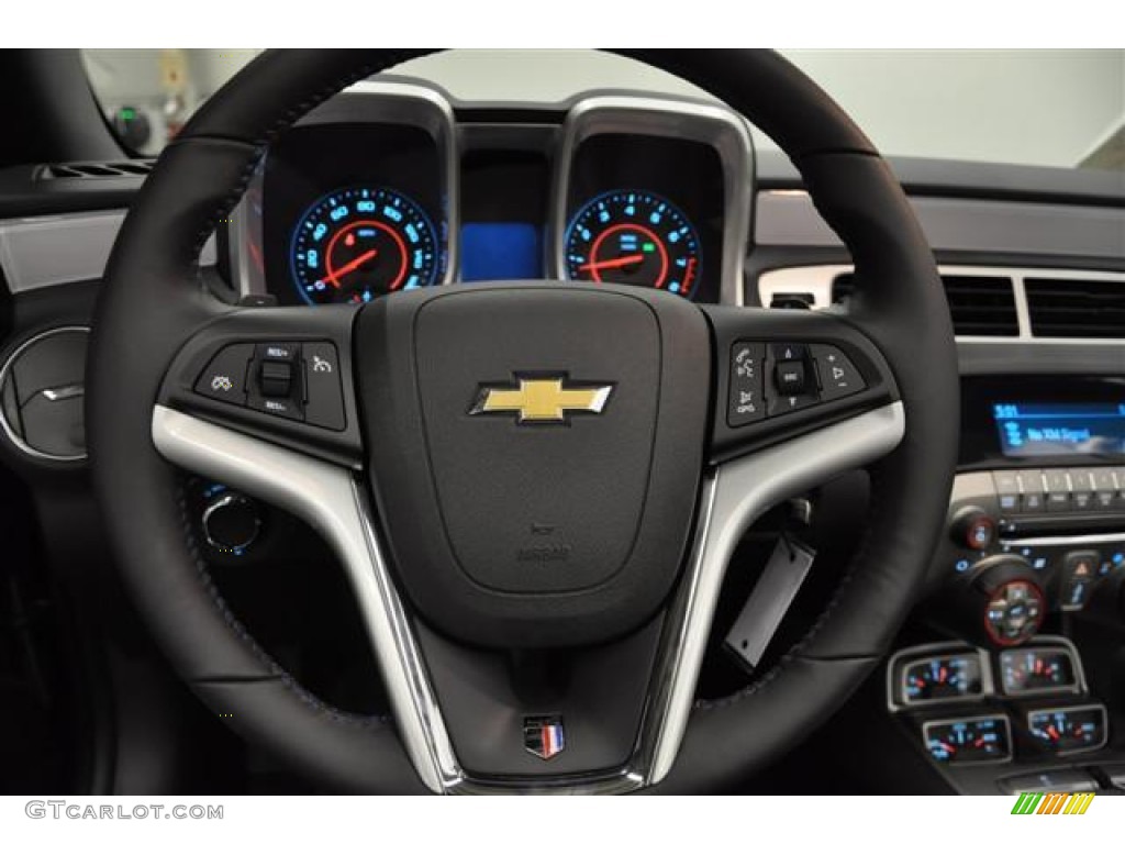 2012 Chevrolet Camaro LT 45th Anniversary Edition Convertible Jet Black Steering Wheel Photo #57678689
