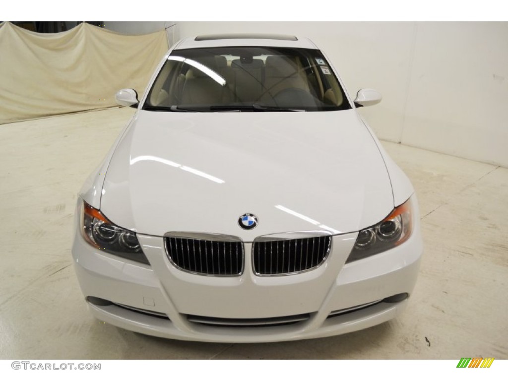 2008 3 Series 335i Sedan - Alpine White / Beige photo #4