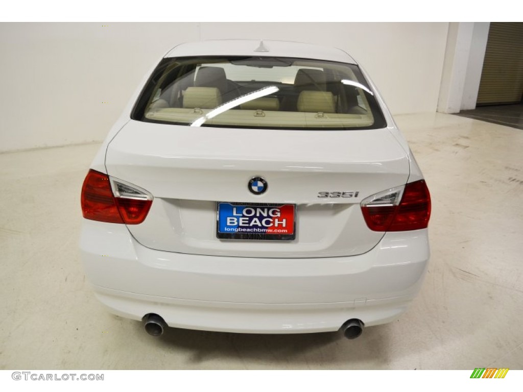 2008 3 Series 335i Sedan - Alpine White / Beige photo #6