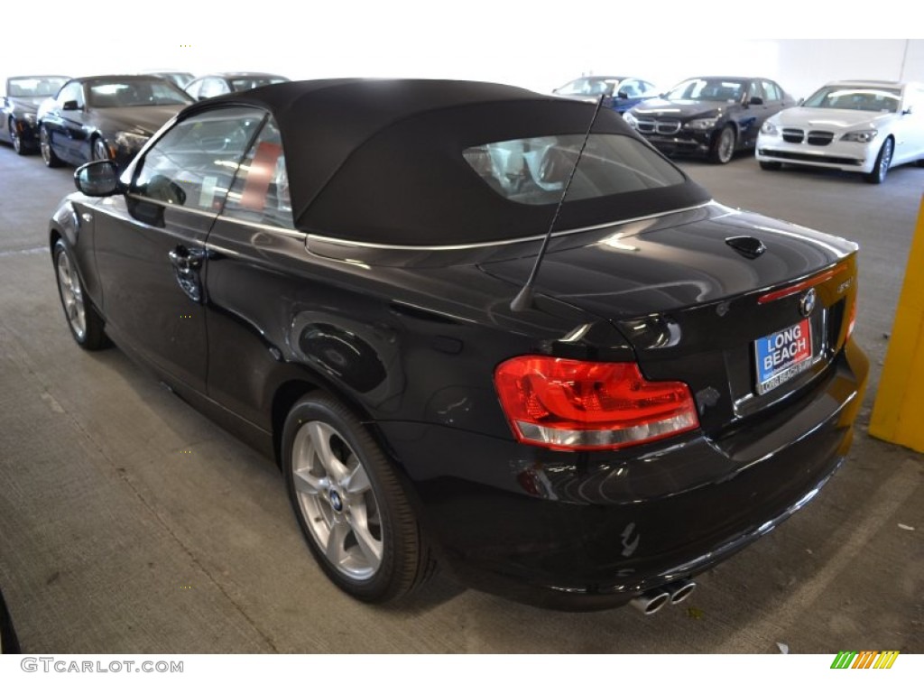 2012 1 Series 128i Convertible - Jet Black / Coral Red photo #5