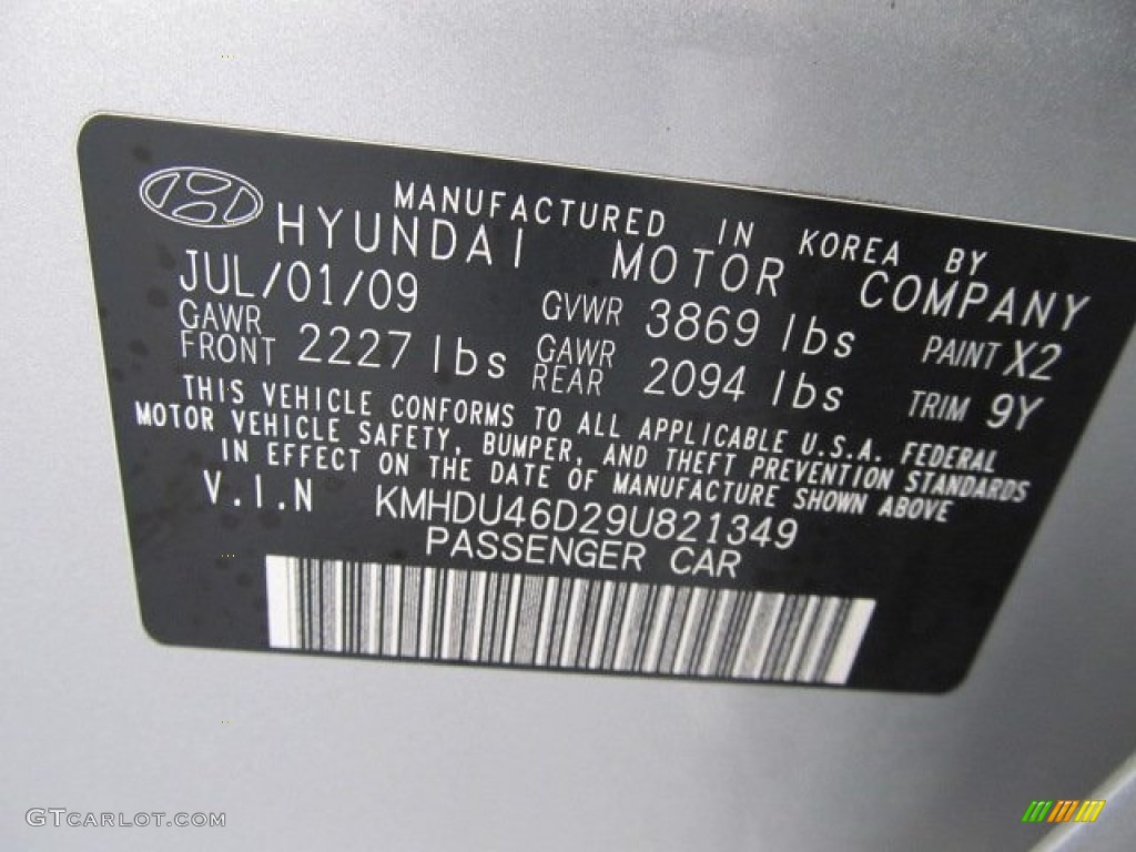 2009 Elantra GLS Sedan - Quicksilver / Gray photo #24