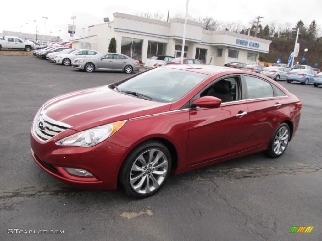 2011 Sonata SE 2.0T - Venetian Red / Black photo #6