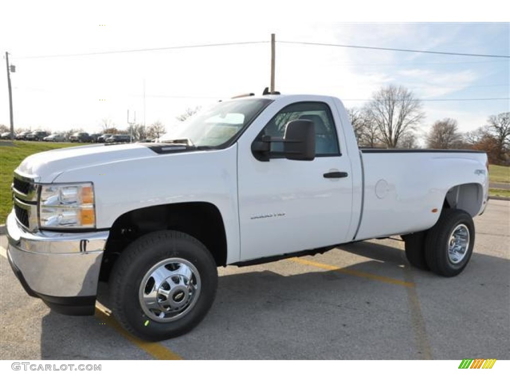 2012 Silverado 3500HD LT Regular Cab 4x4 Dually - Summit White / Dark Titanium/Light Titanium photo #1