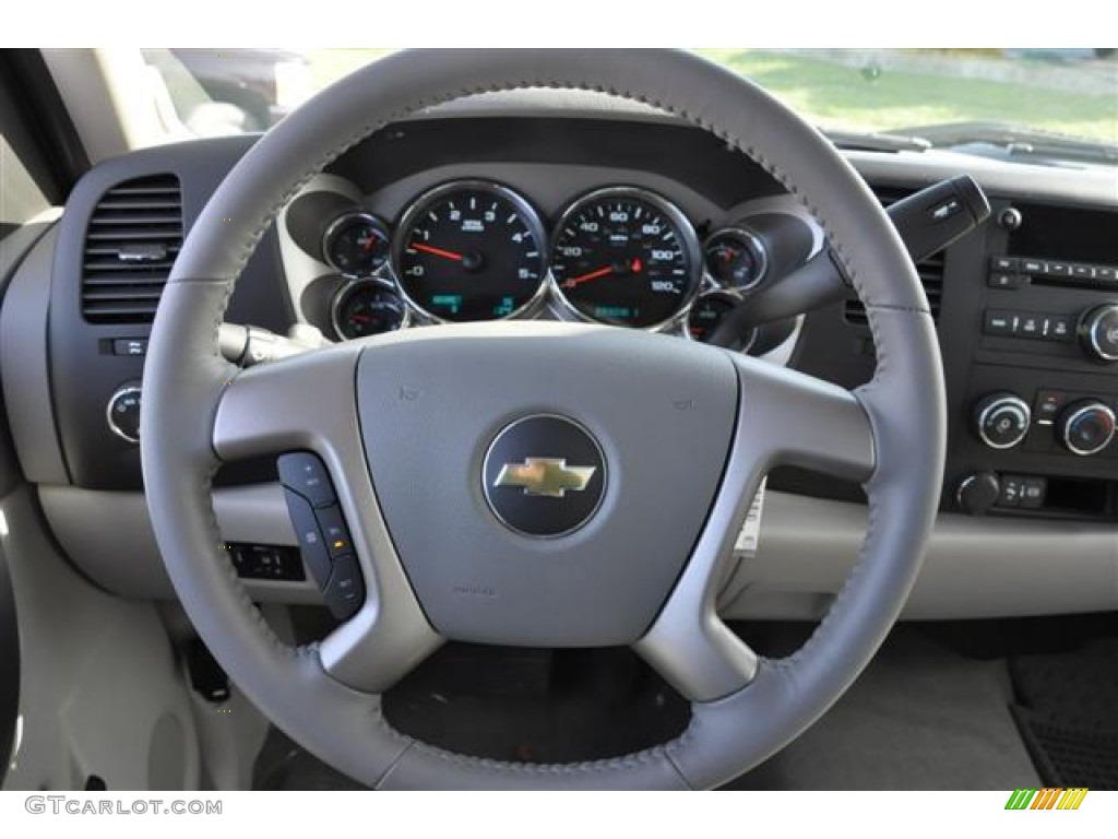 2012 Chevrolet Silverado 3500HD LT Regular Cab 4x4 Dually Dark Titanium/Light Titanium Steering Wheel Photo #57681587