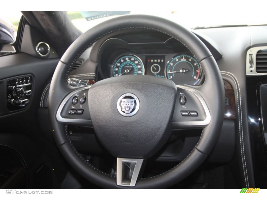 2012 Jaguar XK XK Coupe Warm Charcoal/Warm Charcoal Steering Wheel Photo #57682226