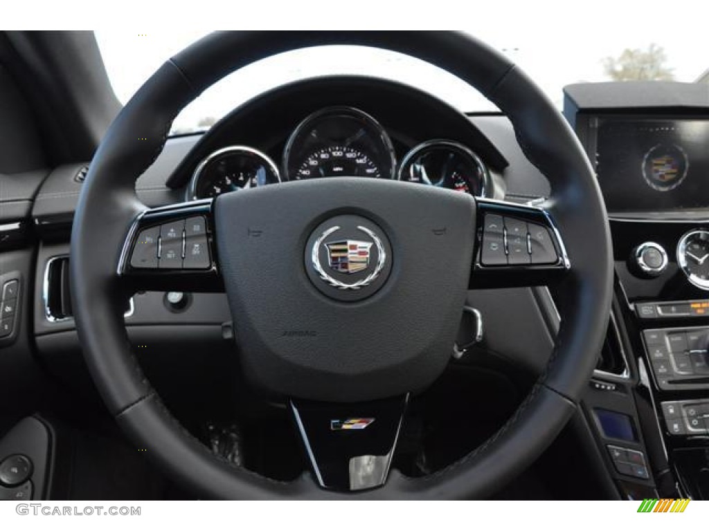 2012 Cadillac CTS -V Coupe Ebony/Ebony Steering Wheel Photo #57682316