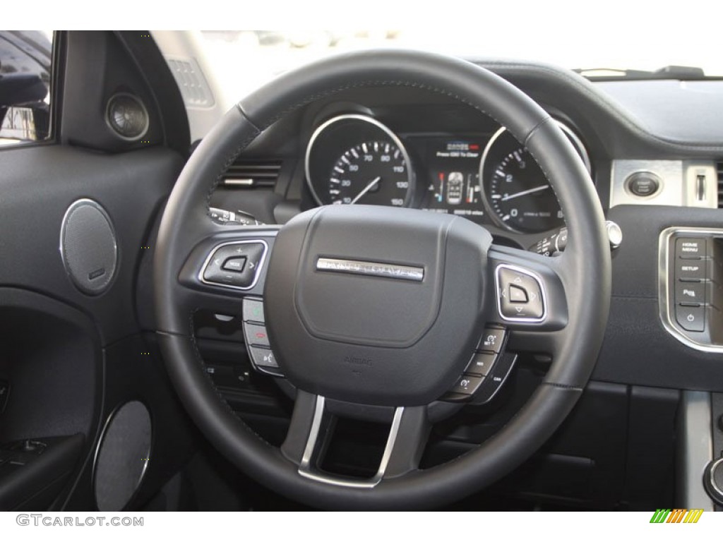 2012 Land Rover Range Rover Evoque Coupe Pure Ebony Steering Wheel Photo #57683144