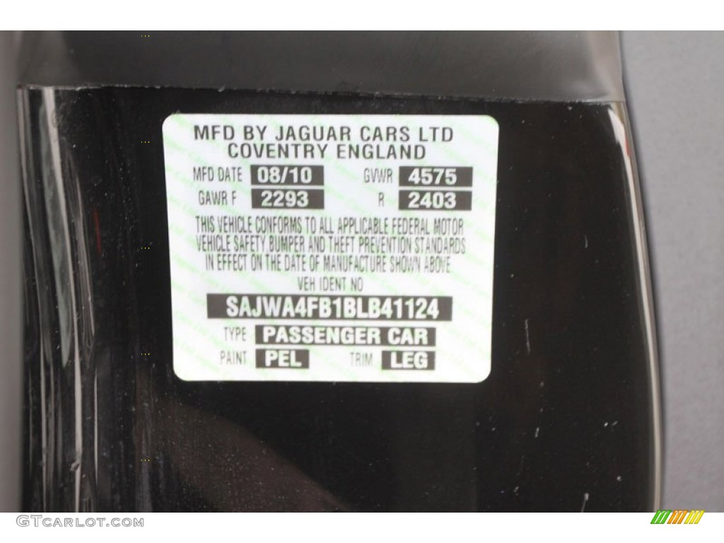 2011 XK Color Code PEL for Ultimate Black Metallic Photo #57684144