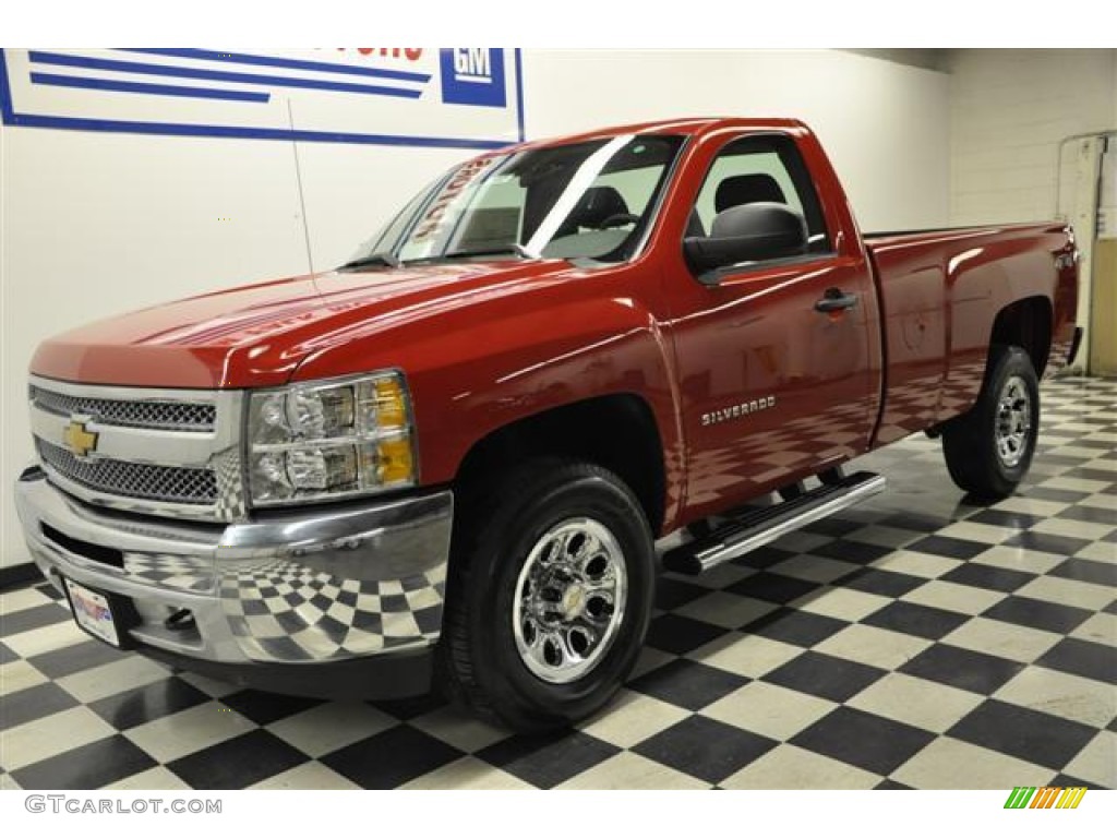 2012 Silverado 1500 Work Truck Regular Cab 4x4 - Victory Red / Dark Titanium photo #21