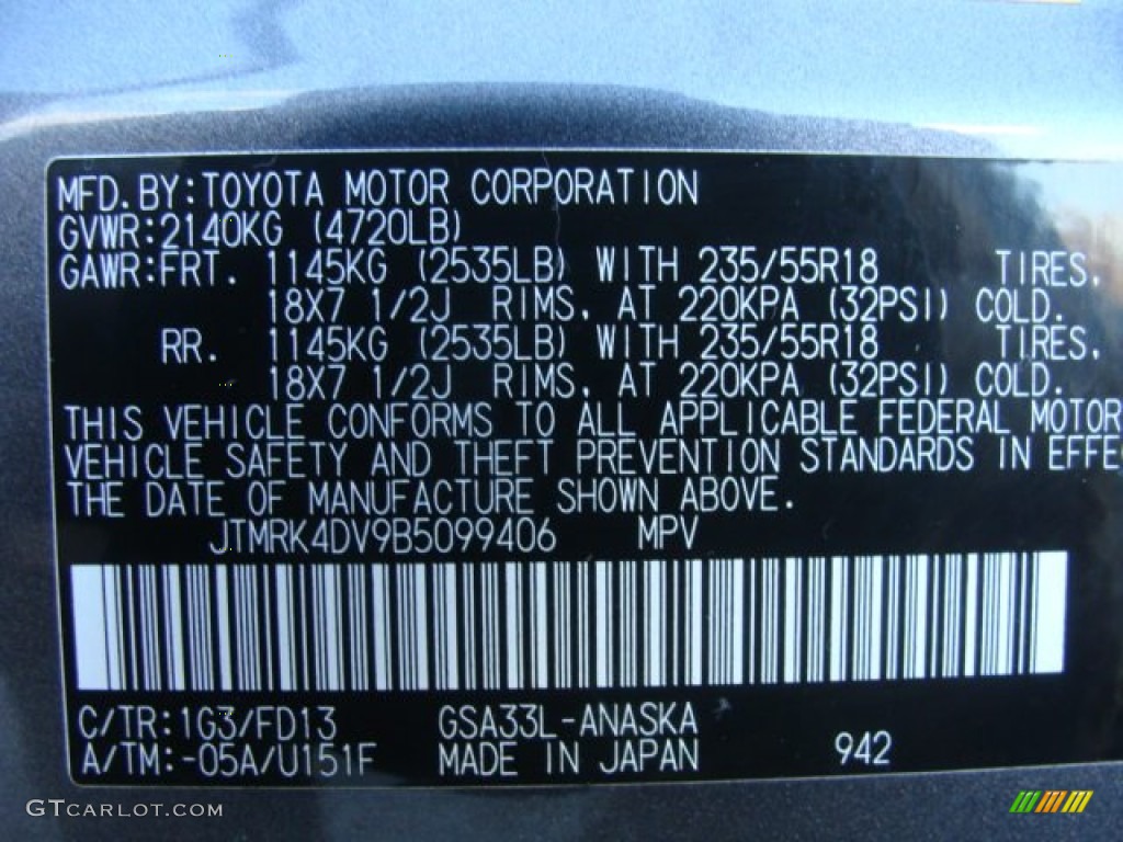 2011 RAV4 V6 Sport 4WD - Magnetic Gray Metallic / Dark Charcoal photo #15