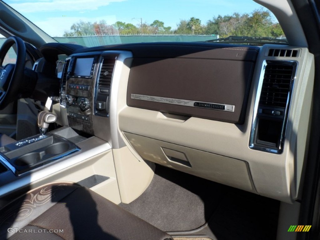 2011 Ram 1500 Laramie Longhorn Crew Cab 4x4 - Brilliant Black Crystal Pearl / Dark Slate Gray/Russet Brown photo #27