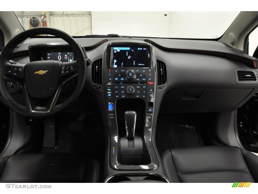 2012 Chevrolet Volt Hatchback Jet Black/Spice Red/Dark Accents Dashboard Photo #57686567