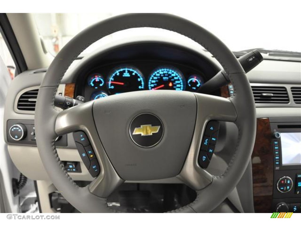 2012 Chevrolet Silverado 3500HD LTZ Crew Cab 4x4 Dark Titanium/Light Titanium Steering Wheel Photo #57688115