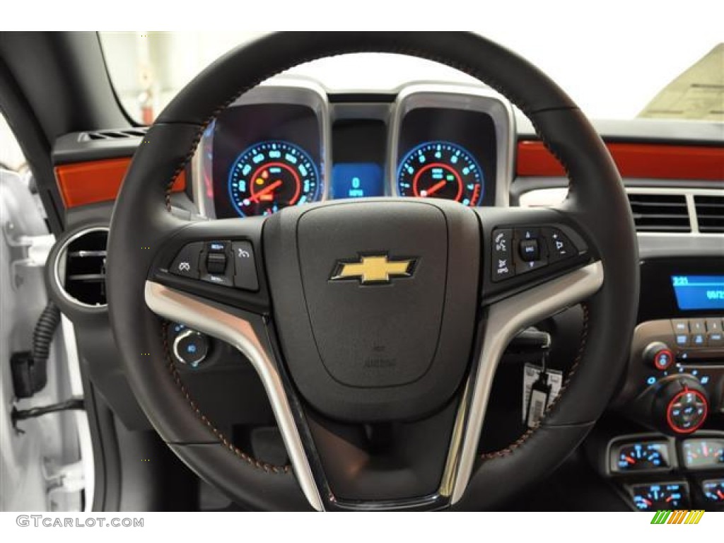 2012 Chevrolet Camaro LT Coupe Inferno Orange/Black Steering Wheel Photo #57688817