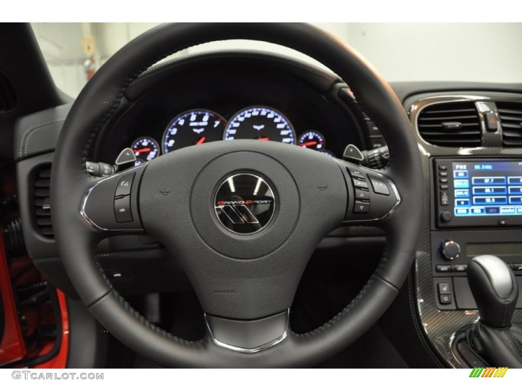 2012 Chevrolet Corvette Grand Sport Coupe Ebony Steering Wheel Photo #57689093
