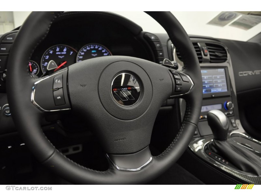 2012 Chevrolet Corvette Grand Sport Coupe Ebony Steering Wheel Photo #57689114