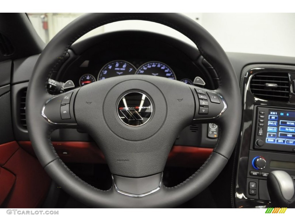 2012 Chevrolet Corvette Grand Sport Coupe Red/Ebony Steering Wheel Photo #57689309