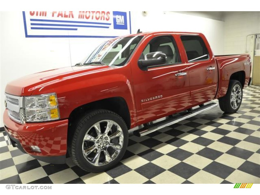 2011 Silverado 1500 LTZ Crew Cab 4x4 - Victory Red / Light Titanium/Dark Titanium photo #1