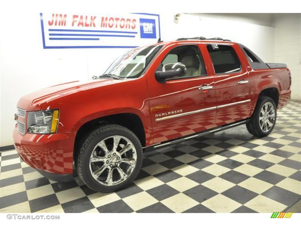 2011 Avalanche LTZ 4x4 - Victory Red / Dark Cashmere/Light Cashmere photo #1