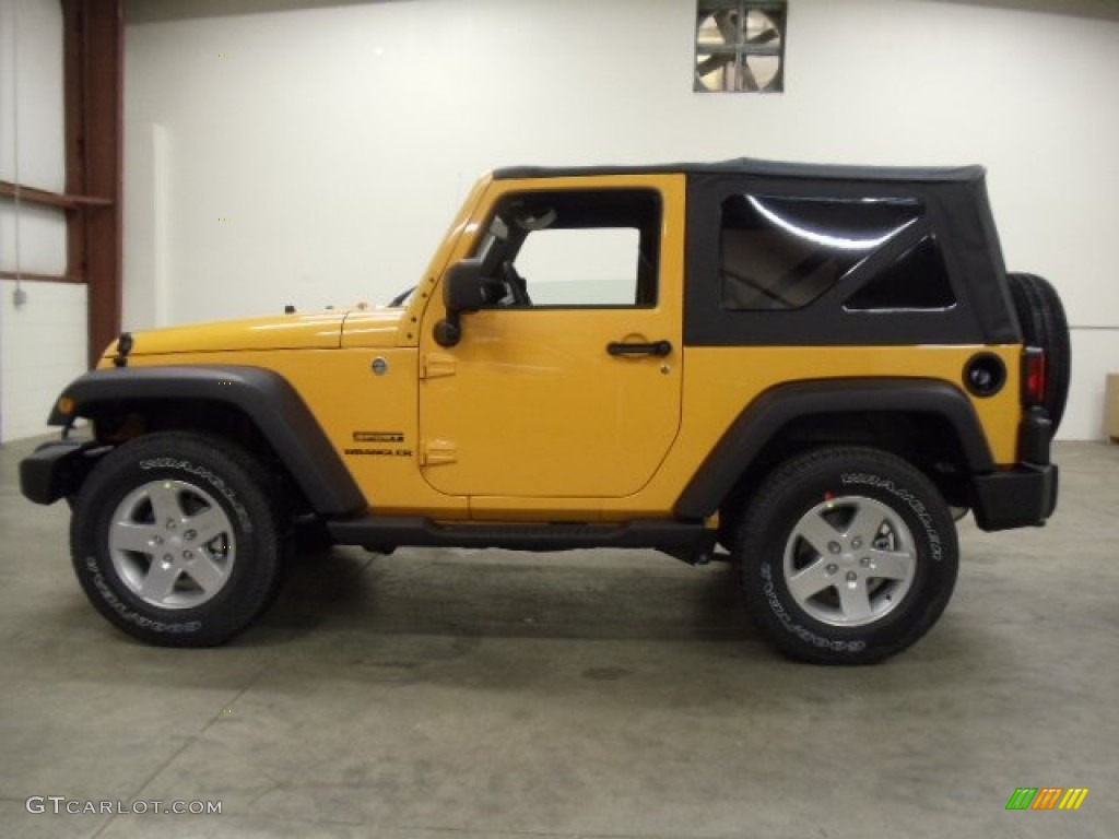 2012 Wrangler Sport S 4x4 - Dozer Yellow / Black photo #2