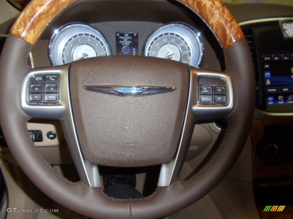 2012 Chrysler 300 Limited Dark Frost Beige/Light Frost Beige Steering Wheel Photo #57691400