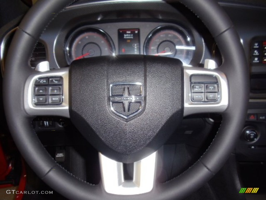 2012 Dodge Charger SXT Black Steering Wheel Photo #57691655