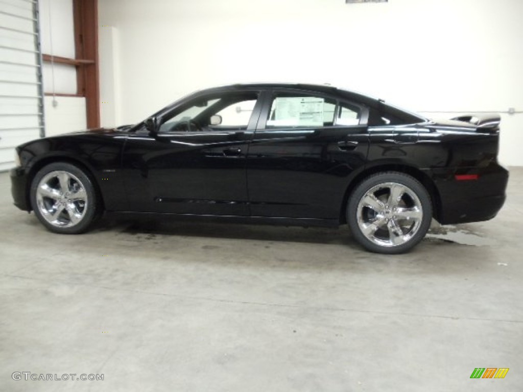 2012 Charger R/T - Pitch Black / Black/Light Frost Beige photo #2