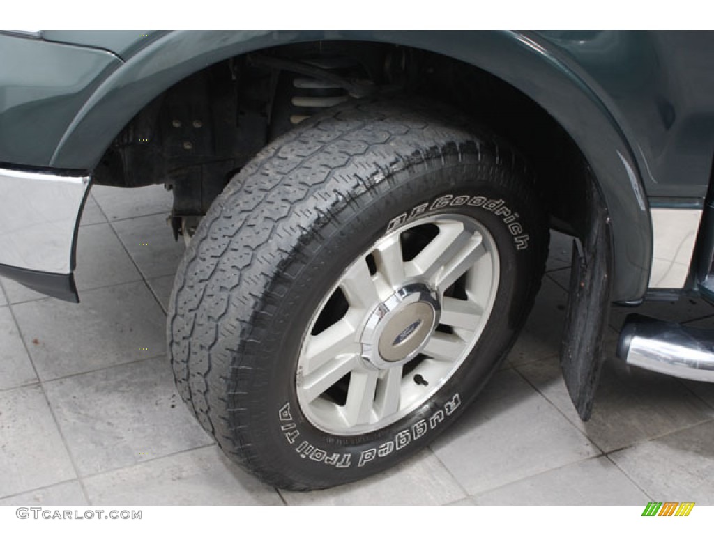 2004 F150 Lariat SuperCrew 4x4 - Aspen Green Metallic / Black photo #25