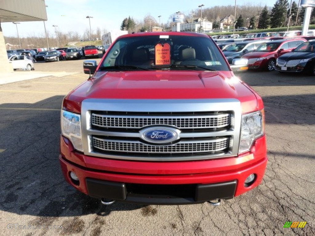 2011 F150 Platinum SuperCrew 4x4 - Red Candy Metallic / Sienna Brown/Black photo #7