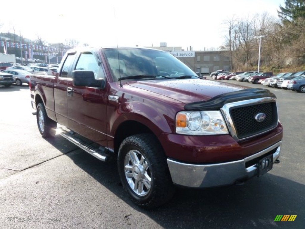 2006 F150 XLT SuperCab 4x4 - Dark Toreador Red Metallic / Medium/Dark Flint photo #6