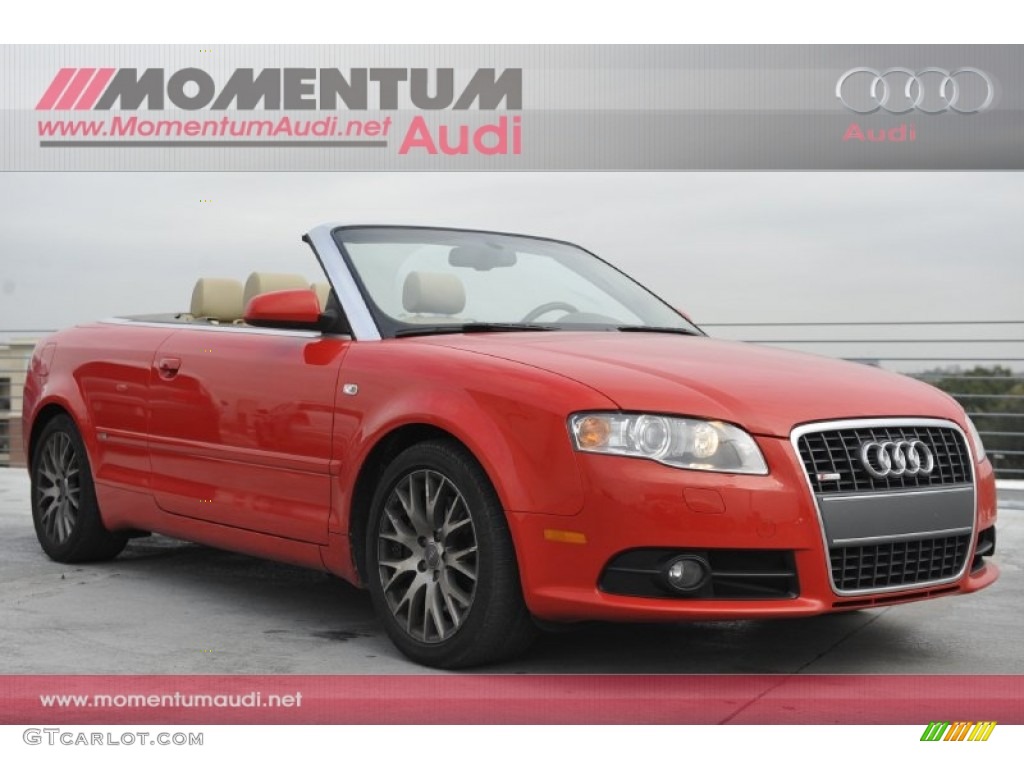 2009 A4 2.0T Cabriolet - Brilliant Red / Beige photo #1