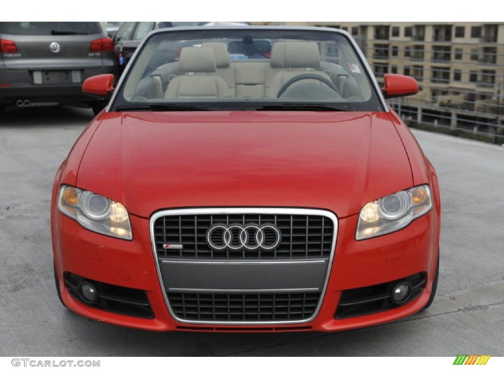 2009 A4 2.0T Cabriolet - Brilliant Red / Beige photo #2