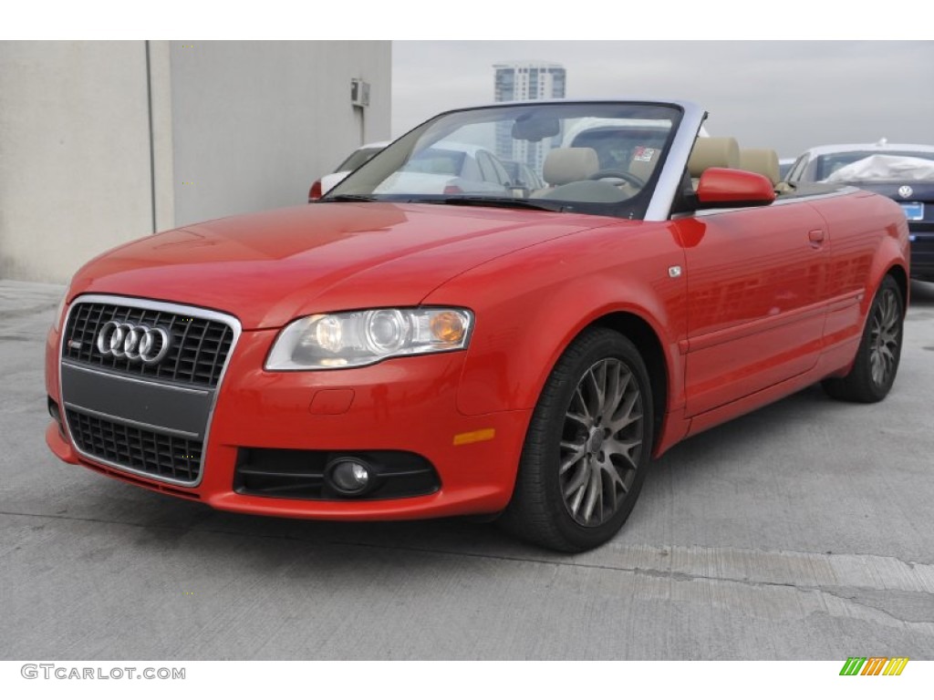 2009 A4 2.0T Cabriolet - Brilliant Red / Beige photo #3