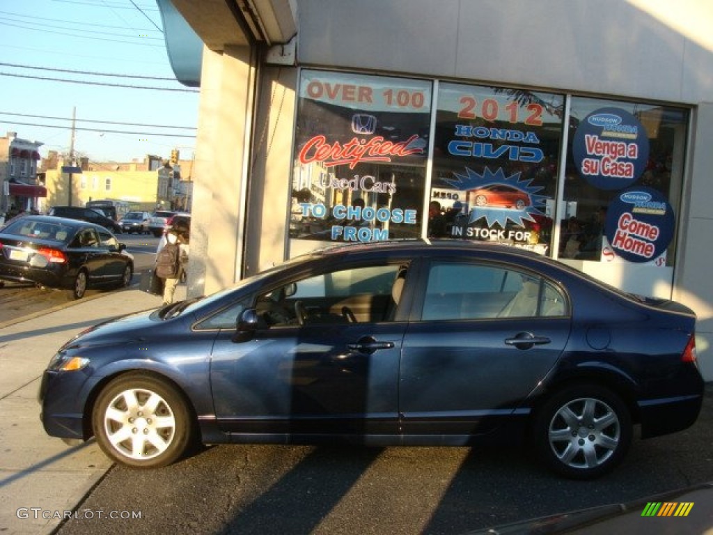 2010 Civic LX Sedan - Royal Blue Pearl / Gray photo #3