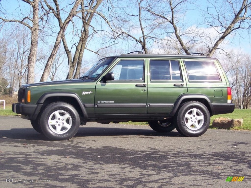 Emerald Green Pearlcoat 1997 Jeep Cherokee Sport 4x4 Exterior Photo #57704546
