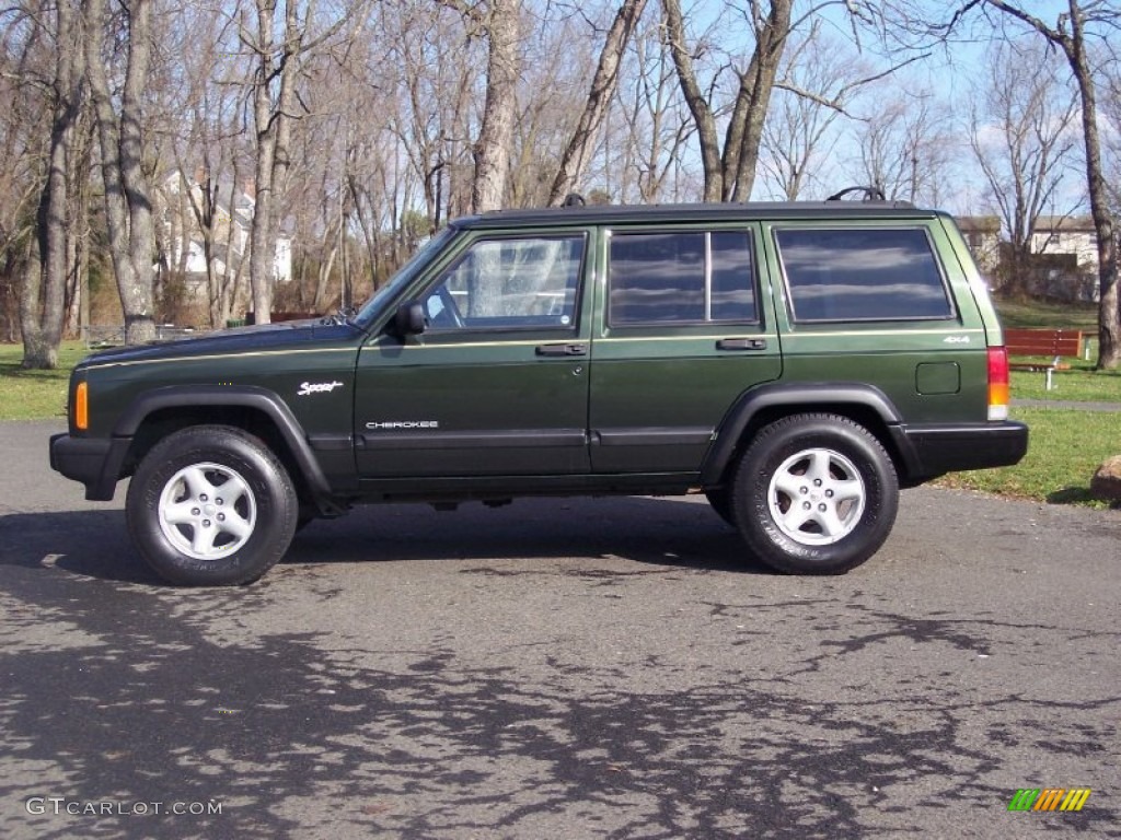 Emerald Green Pearlcoat 1997 Jeep Cherokee Sport 4x4 Exterior Photo #57704558