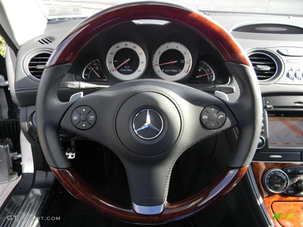 2011 Mercedes-Benz SL 550 Roadster Black Steering Wheel Photo #57705098