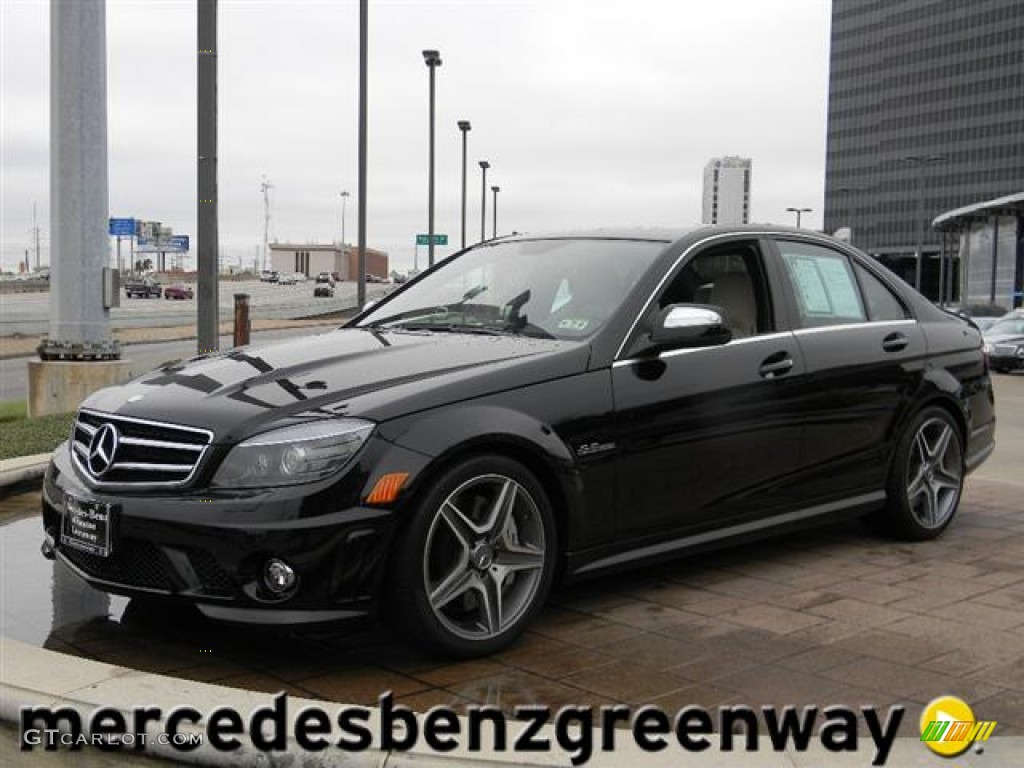 2009 C 63 AMG - Obsidian Black Metallic / AMG Sahara Beige photo #1