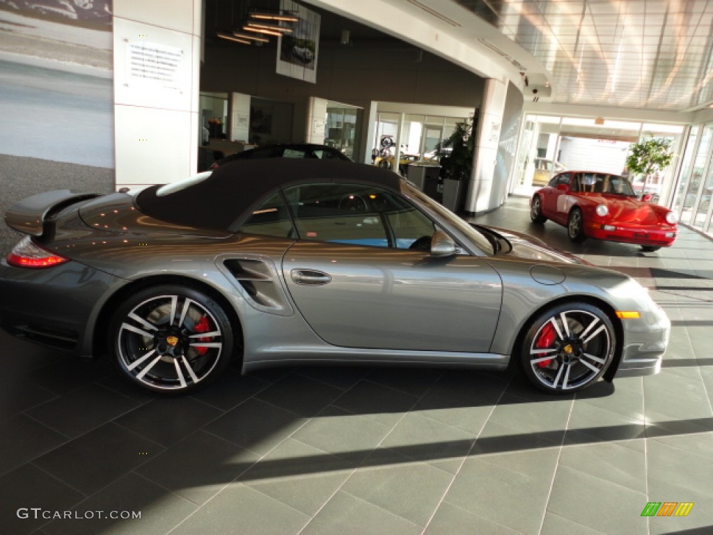 2012 911 Turbo Cabriolet - Meteor Grey Metallic / Black photo #1