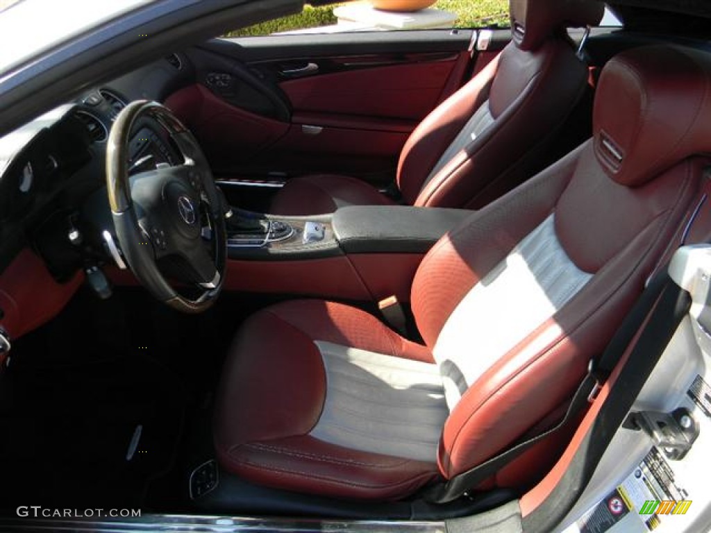 Red Interior 2009 Mercedes-Benz SL 550 Roadster Photo #57715559