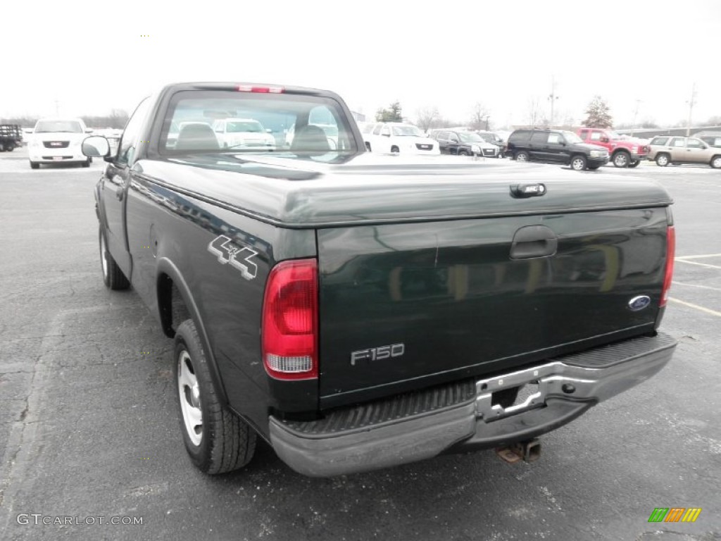 2002 F150 XL Regular Cab 4x4 - Dark Highland Green Metallic / Medium Graphite photo #12