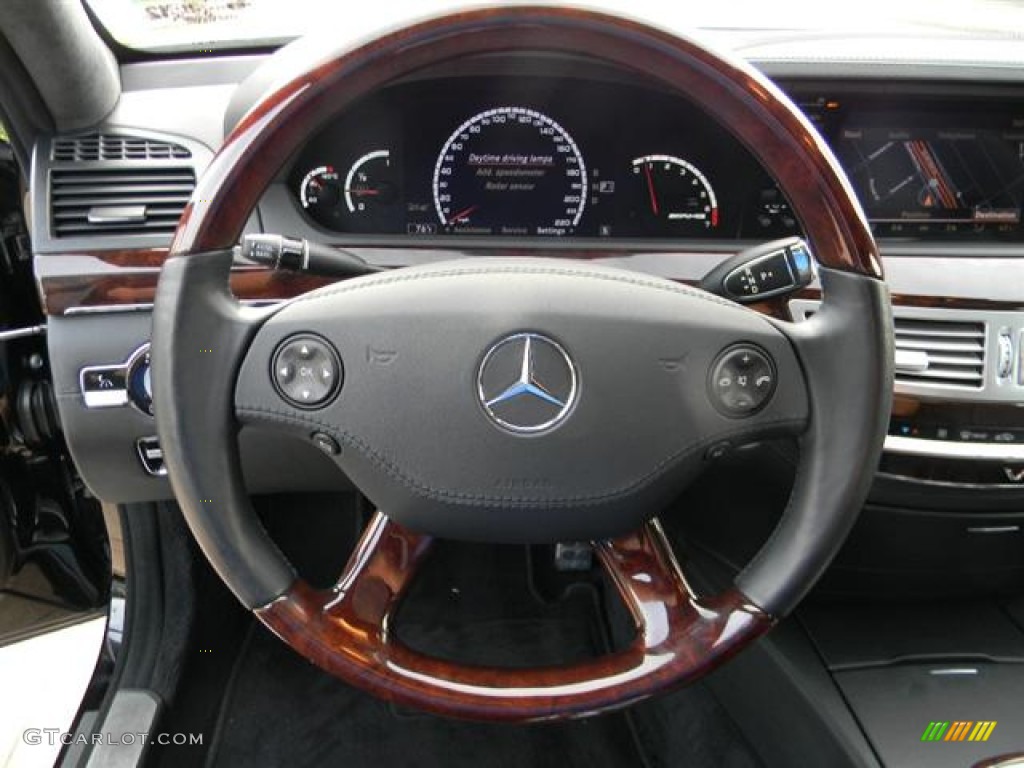 2007 Mercedes-Benz S 65 AMG Sedan Black Steering Wheel Photo #57725747