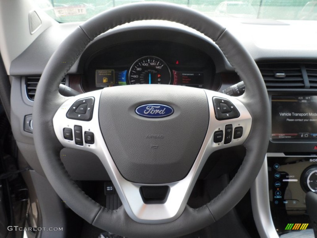 2012 Ford Edge Limited EcoBoost Medium Light Stone Steering Wheel Photo #57727052