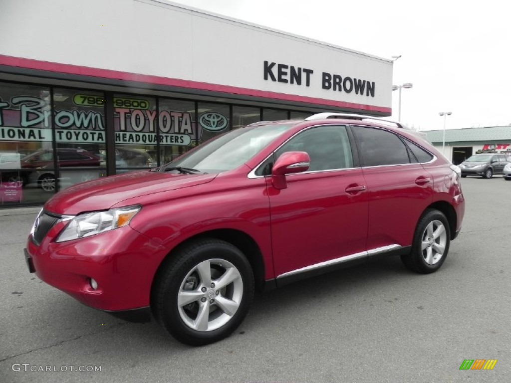 2010 RX 350 AWD - Matador Red Mica / Black/Brown Walnut photo #15