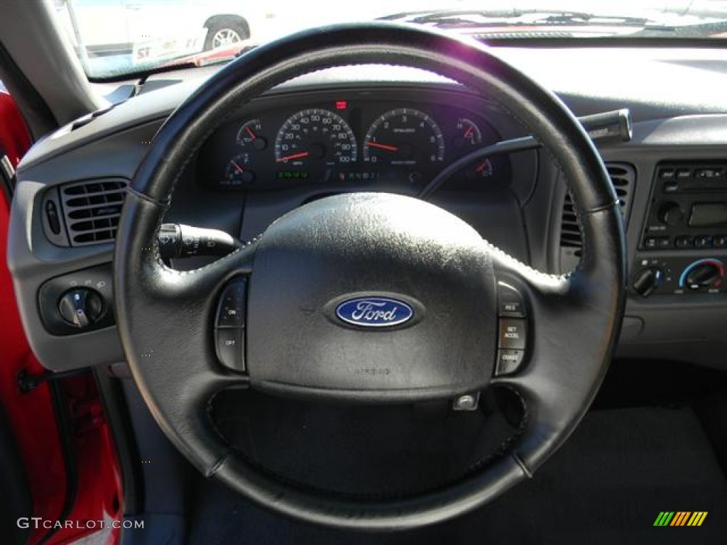 2003 Ford F150 XLT Sport SuperCab Medium Graphite Grey Steering Wheel Photo #57728090