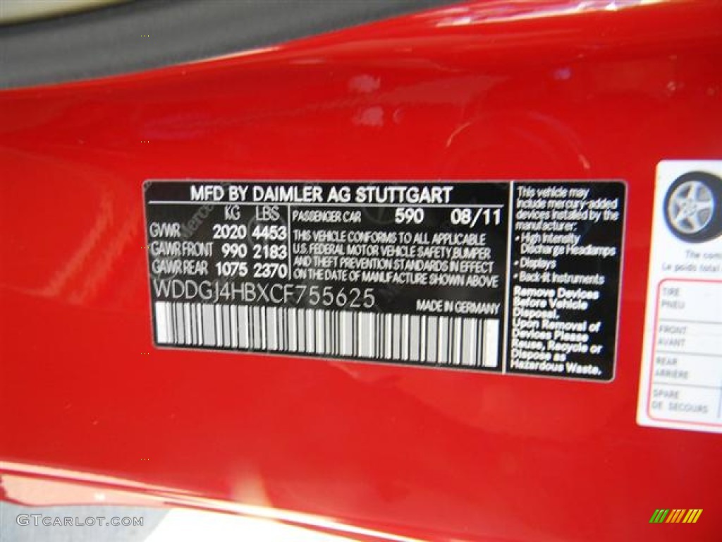 2012 C Color Code 590 for Mars Red Photo #57731549