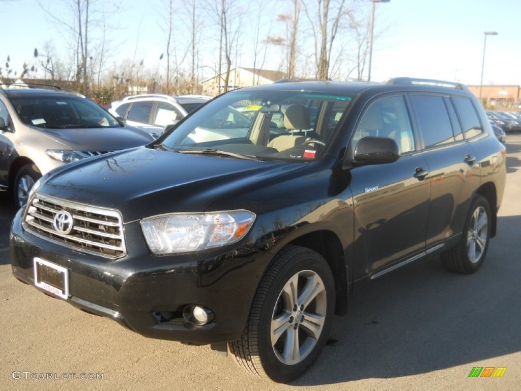 2009 Highlander Sport 4WD - Black / Sand Beige photo #1