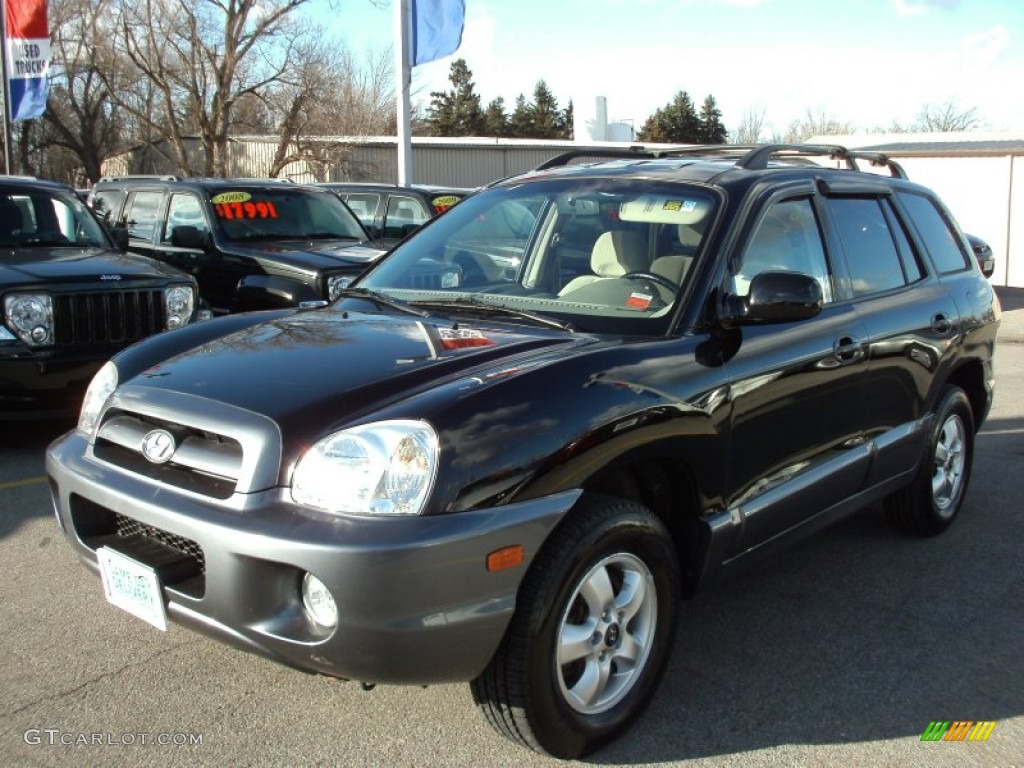 2005 Santa Fe LX 3.5 4WD - Black Obsidian / Gray photo #1