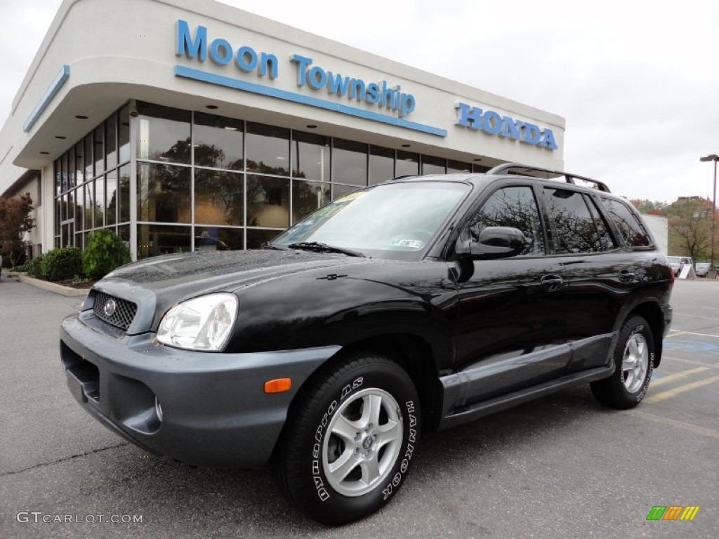 2004 Santa Fe GLS 4WD - Black Obsidian / Gray photo #1