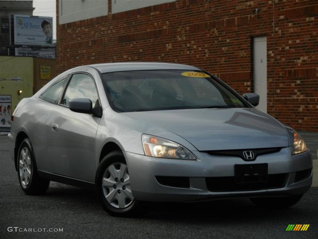2003 Accord LX Coupe - Satin Silver Metallic / Black photo #2